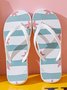 Star Pattern Striped Beach Flip-Flops