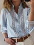 Casual Lace Plain Others Blouse