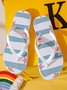 Star Pattern Striped Beach Flip-Flops