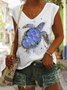 Plus Size Knitted Casual Marine Life Cami