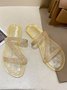 Gorgeous Rhinestone Z Word PVC Waterproof Slippers