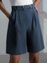 Loose Casual Plain Shorts