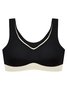 Contrasting Color Push Up Shockproof Comfortable Seamless Latex Sports Bra