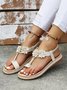 Appliques Decor Rhinestone Detail Toe Post Thong Sandals