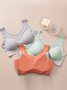 Contrasting Color Push Up Shockproof Comfortable Seamless Latex Sports Bra