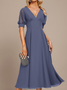 Plain Chiffon Regular Fit Casual Dress