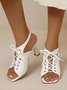 Urban Lace-up Decro Adjustable Spool Heel Sandals