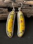 Natural Yellow Rocks Dangle Earrings Vintage Everyday Jewelry