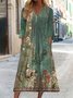 Jersey Loose Casual V Neck Dress