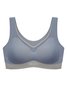 Contrasting Color Push Up Shockproof Comfortable Seamless Latex Sports Bra