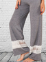 Color Block Casual Patchwork lace Loose Pants