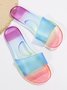 Casual Waterproof Ombre Single Band Slides