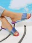 Casual Waterproof Ombre Single Band Slides