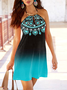 Grommets Halter Vacation Ombre Dress