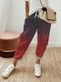 Casual Lace-Up Ethnic Printed Pants