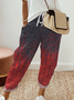 Casual Lace-Up Ethnic Printed Pants