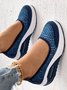 Breathable Contrast Lace Slip-on Sneakers