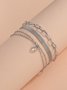 Silver Crystal Chain Layered Anklet Bohemian Vacation Jewelry