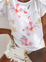 Floral Crew Neck Casual Shirt