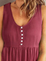 Pocket Ruffle Hem Smock Dress
