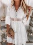 Glitter Casual Loose V Neck Dress