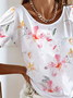Floral Crew Neck Casual Shirt
