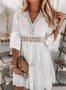 Glitter Casual Loose V Neck Dress