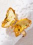 Casual Citrine Butterfly Open Ring Urban Party Music Festival Jewelry