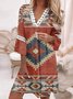 Casual Geometric Loose Lace Dress