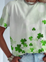 St. Patrick's Day Four-Leaf Clover Casual T-Shirt