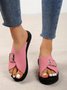 Velvet Upper Buckle Design Casual Sandals