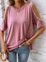 Lace Casual Loose Crew Neck tunic Shirt