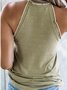 White Border Contrasting Color Halter Vest