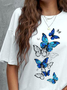 Casual Butterfly Crew Neck T-Shirt