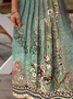 Plus Size Half Open Collar Casual Floral Dress