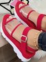 Thick Bottom Pvc Casual Color Block Strappy Sandals