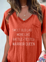 Jersey Casual V Neck Loose T-Shirt