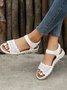 White Hollow Breathable Casual Velcro Sandals
