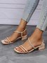 Rhinestone Square Toe Slip On Party Strappy Sandals