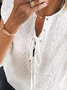 V Neck Plain Casual Shirt