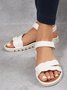 White Breathable Casual Velcro Sandals