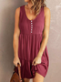 Pocket Ruffle Hem Smock Dress