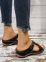 Rhinestone Knot Retro Casual Wedge Sandals