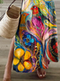 Plus Size Casual V Neck Painting Jersey Dress