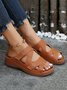 Vintage Hollow out Comfy Wedge Heel Slide Sandals