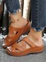 Vintage Hollow out Comfy Wedge Heel Slide Sandals