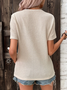 Guipure Lace Trim Waffle Shirt