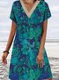 Lace Loose V Neck Casual Dress