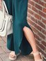 Casual Loose Buttoned Plain Dress