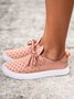 Pink Bow Decor Breathable Hollow out Casual Slip On Shoes